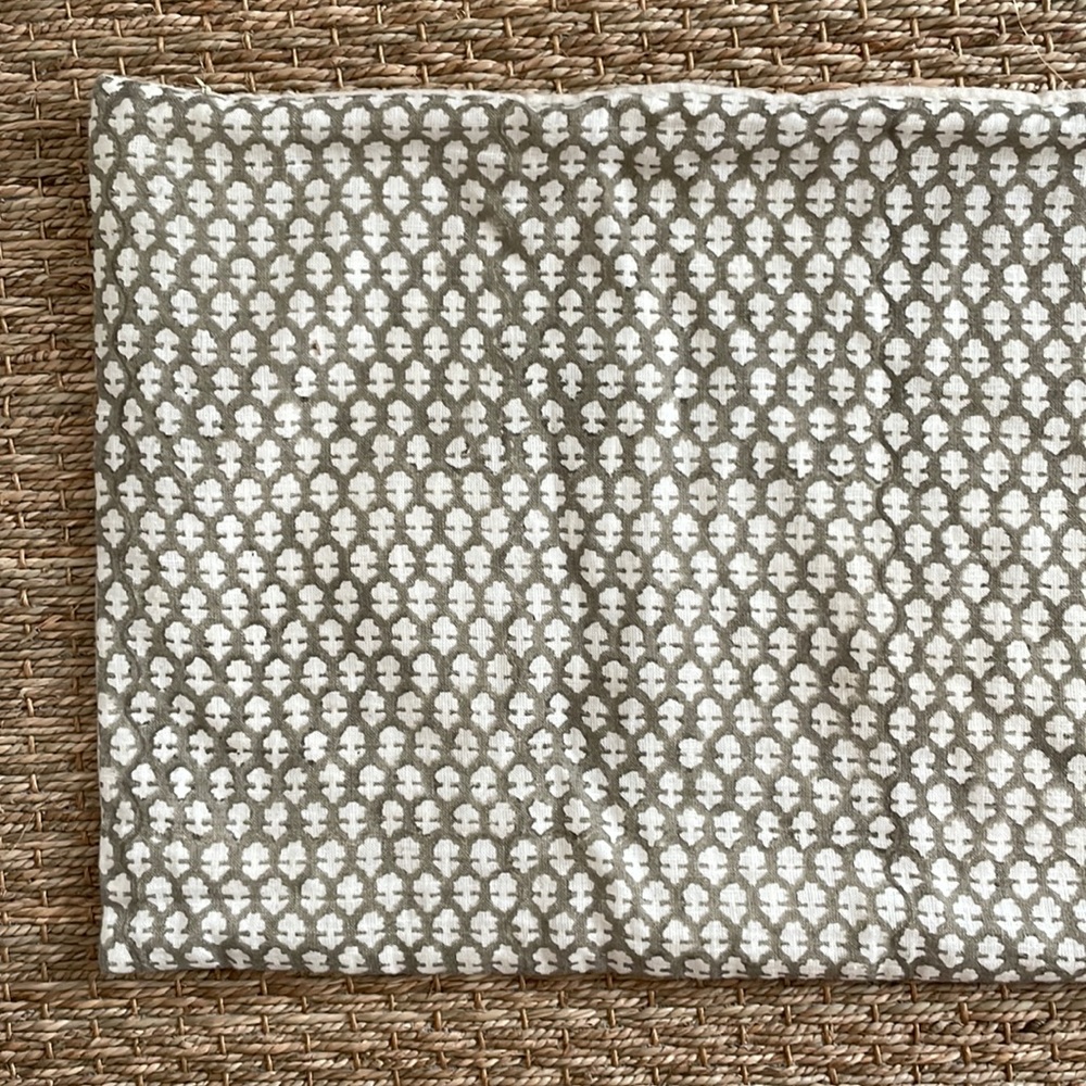14x36 Lumbar Pillow Cover Sage Green Block Print